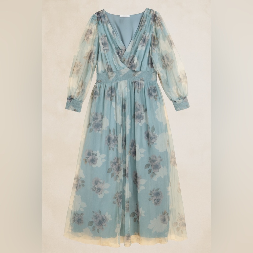 Floral Blue Maxi Dress